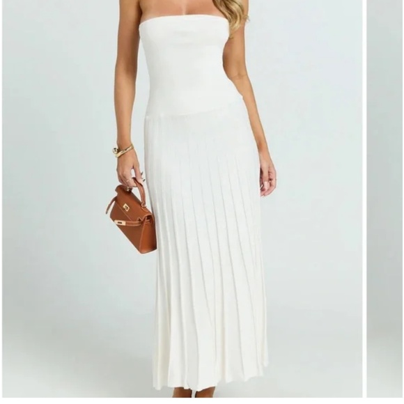 White Strapless Midi Dress NWT - Picture 1 of 3